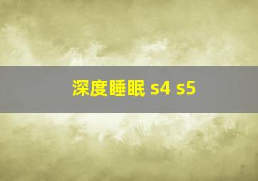 深度睡眠 s4 s5